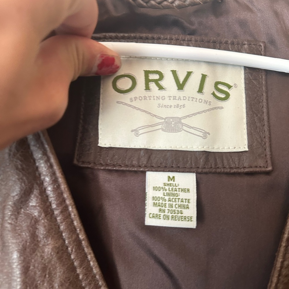 Orvis Brown Leather Jacket
